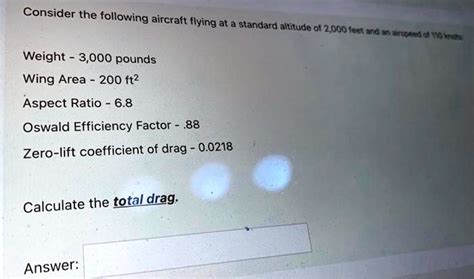 Solved Consider The Following Aircraft Flying At A Standard Altitude