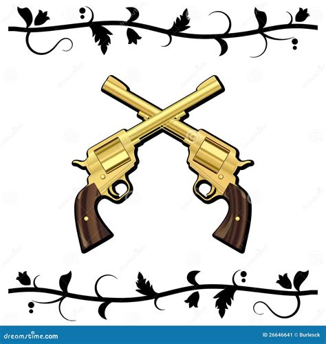 Gold Crossed Guns Stock Vector Illustration Of Steel 26646641