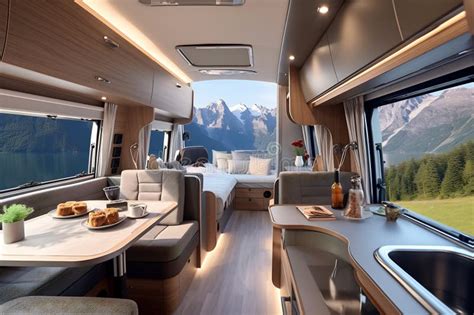 Camping Trailer Car Interior Rv Motorhome Room Inside View Cozy Place