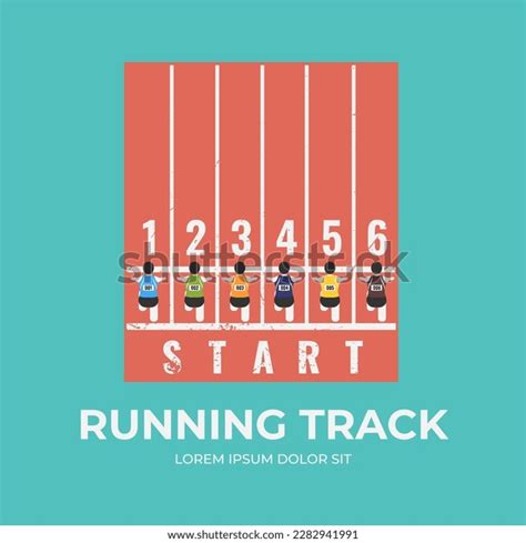 Running Track Top View Vector Illustration Stock Vector Royalty Free