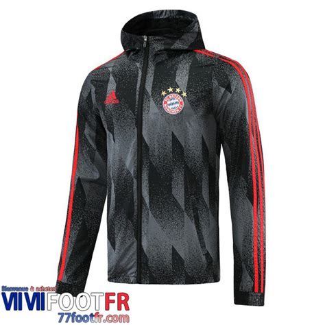 77footfr 2021 2022 Coupe Vent Bayern Munich Gris noir WK01 pas chére