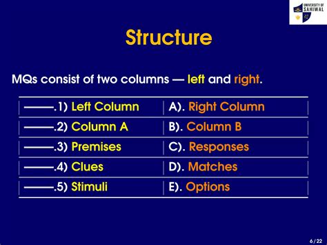 Types Of Assessment Matching Questions Ppt