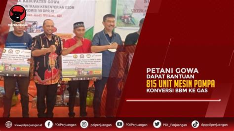 Ridwan Andi Wittiri Berikan Bantuan Unit Mesin Pompa Konversi Bbm