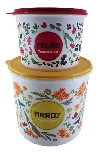 Kit Mantimentos Arroz Kg E Feij O Kg Floral Tupperware Frete Gr Tis