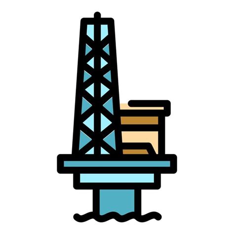 Premium Vector Production Sea Drilling Rig Icon Outline Production