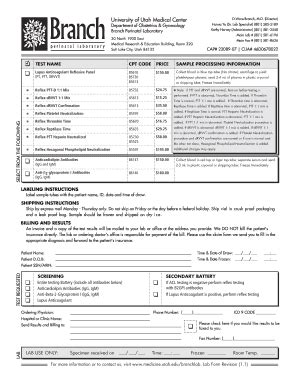 Fillable Online Medicine Utah Requisition Form University Of Utah