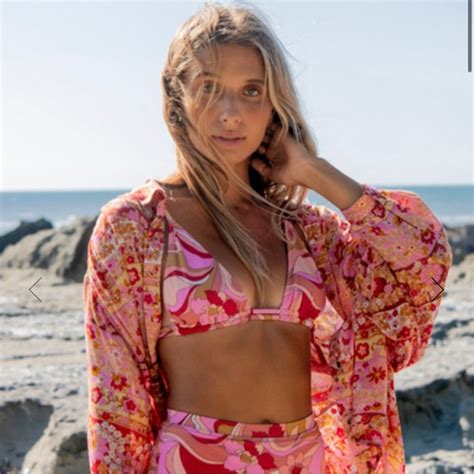 Billabong Swim Nwt Billabong Pretty Groovy Double Strap Bikini Top Pink And Red Poshmark