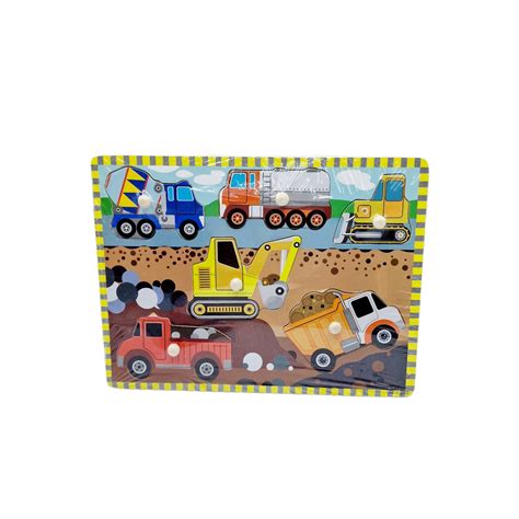 Puzzle Lemn Buton Masini DecoToys Ro