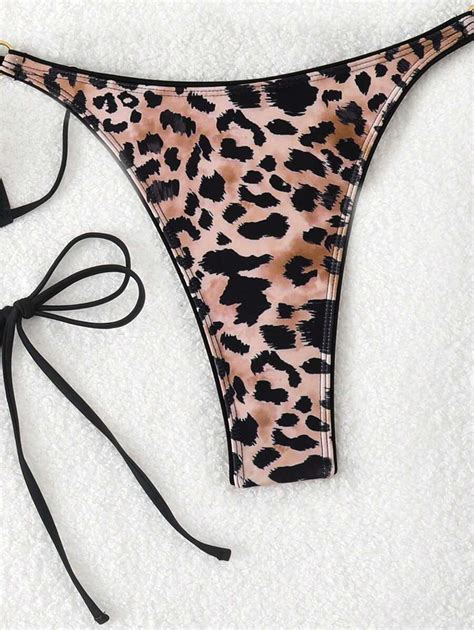Shein Swim Vcay Multiple Sets Women S Swimsuits Triangle Strap Tie Side Bikini And Leopard