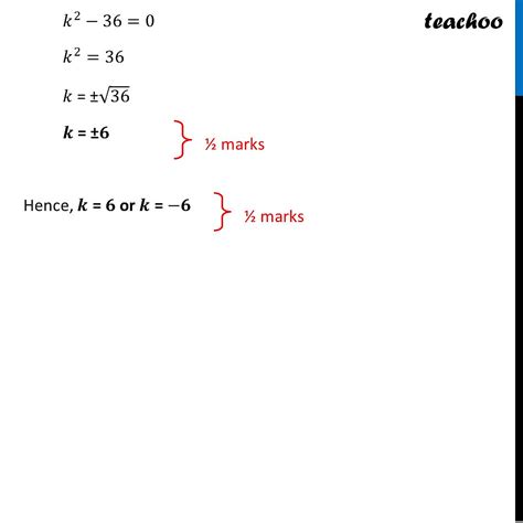 Term Find Values Of K For Which Quadratic Equation