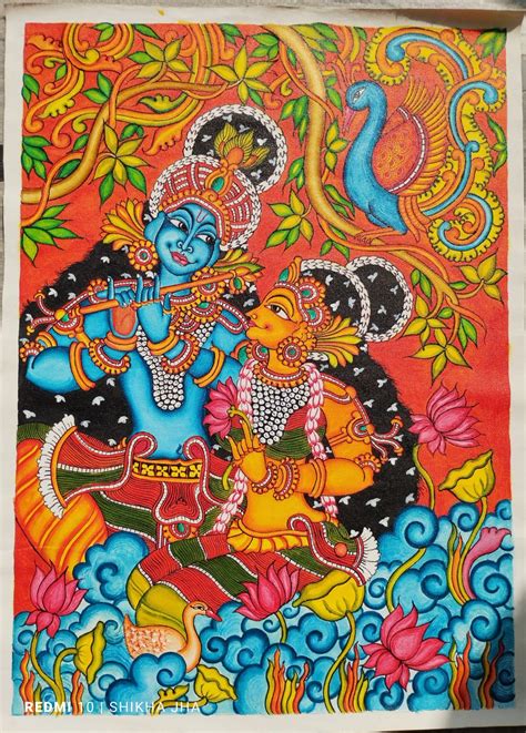 Radha Krishna Kerala Mural Painting X International