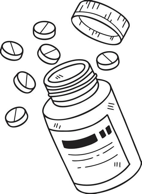 Hand Drawn pills and medicine bottles illustration 15429884 Vector Art