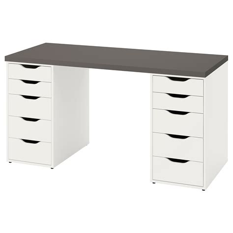 Alexlagkapten Desk Dark Greywhite 140x60 Cm Ikea Lietuva