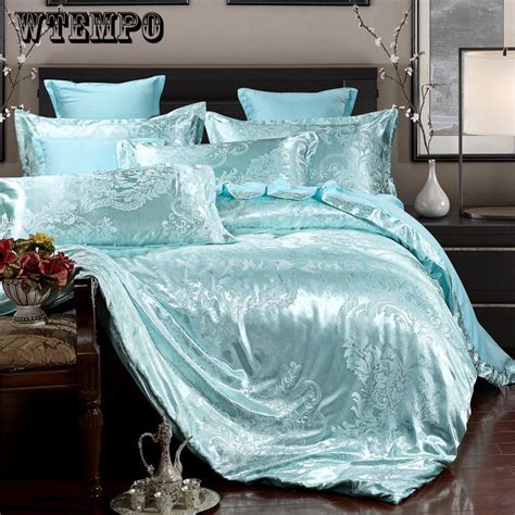 Buy 4pcs Satin Jacquard Luxury Lace Bedding Sets Queen King Size Duvet