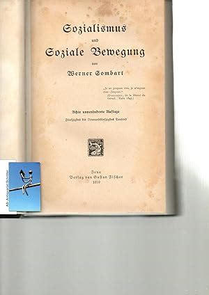 Sozialismus Und Soziale Bewegung By Sombart Werner