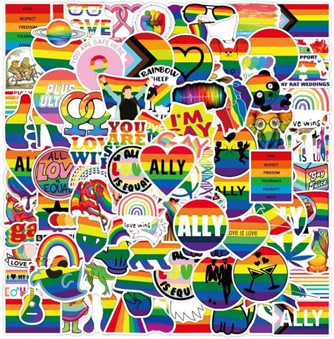 200 Pride Stickers LGBTQ Sticker Rainbow Stickers For Gay Lesbian And Bisexual Pride Month