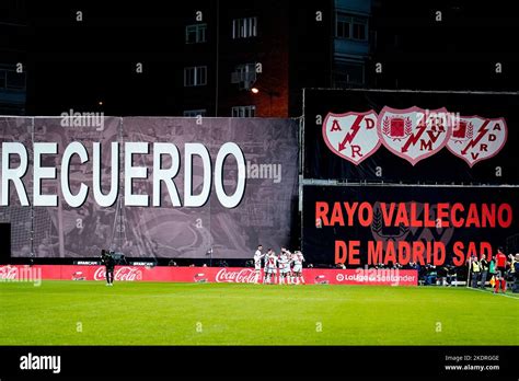 Rayo Vallecano players celebrating goalduring the La Liga match between Rayo Vallecano and Real ...