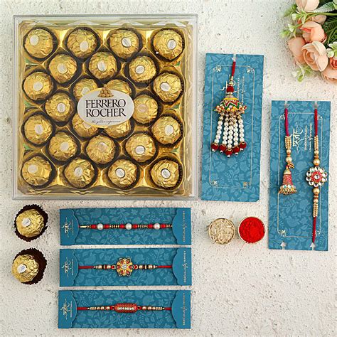 Buy Send Set Of 6 Beautiful Rakhis Ferrero Rocher Online FNP