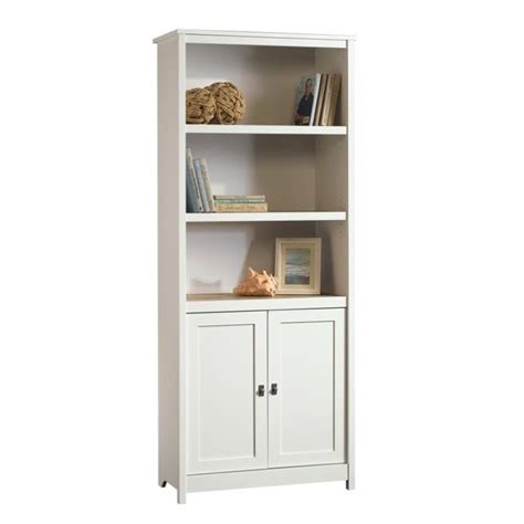 Sauder Cottage Road Engineered Wood 3 Shelf Bookcase In Soft White