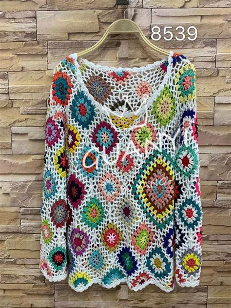 8539 Crop Top Long Sleeve Bikini Cover Up Beachwear Square Crochet Crochet And Cover UPS Price