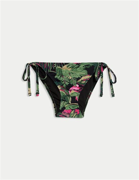 Printed Tie Side Bikini Bottoms M S Collection M S
