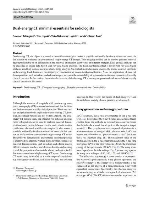Dual Energy Ct Pdf Ct Scan X Ray