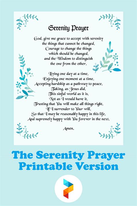 Serenity Prayer Printable Image Free