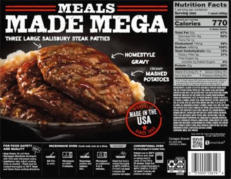 Banquet Mega Meal Salisbury Steak Frozen Meal, 16.950 OZ - Kroger