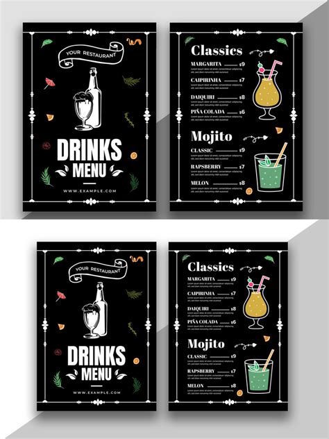 Drinks Menu Template Layout #379745 - TemplateMonster