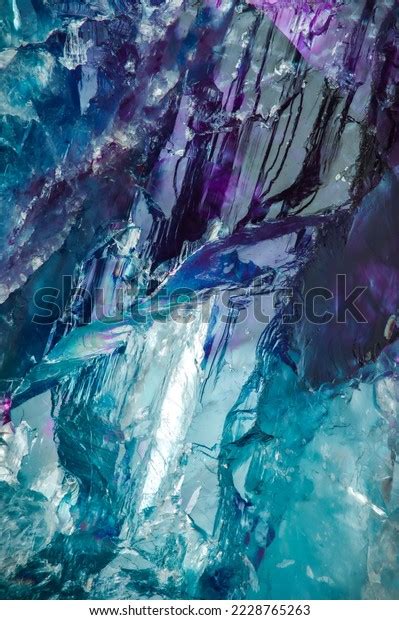 Fluorite Purple Blue Macro Detail Texture Stock Photo 2228765263