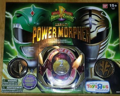 Mighty Morphin Power Rangers Legacy Power Morpher Green White Ranger