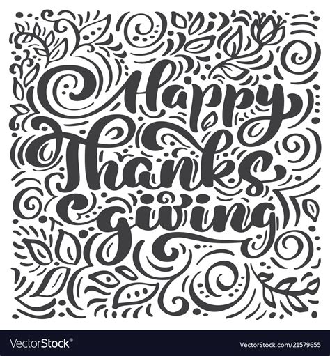 Happy thanksgiving calligraphy text Royalty Free Vector