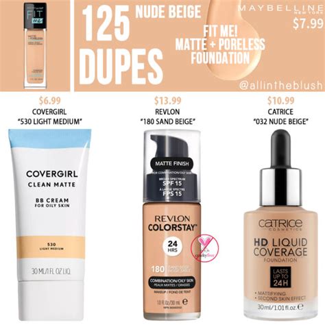 Maybelline Nude Beige Fit Me Matte Poreless Foundation Dupes All In The Blush
