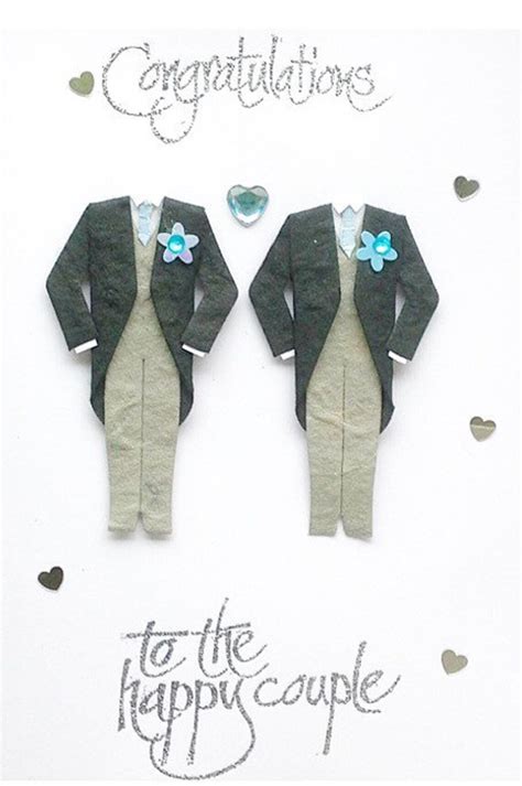 Gay Wedding Card Congratulations Groom And Groom Mr Mr Civil Partnership Celebration