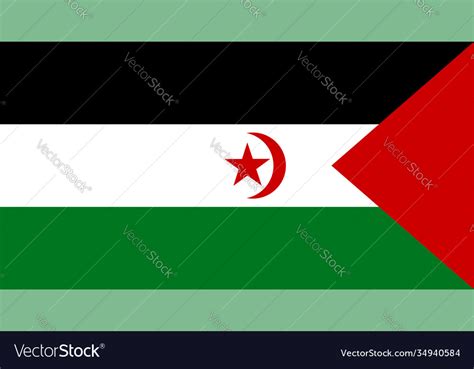 Flag Sahrawi Arab Democratic Republic Royalty Free Vector