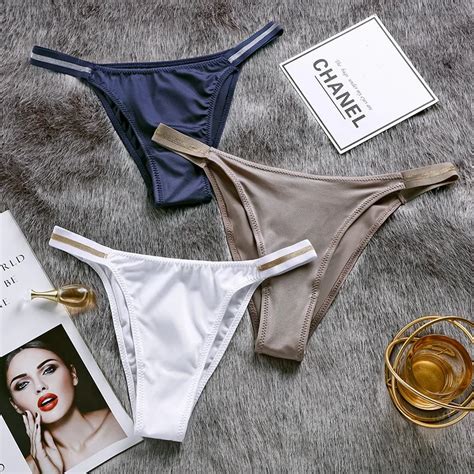 Ice Silk Thongs Women S Panties Luxury Bikini G String Seamless Underwear Low Waist Briefs