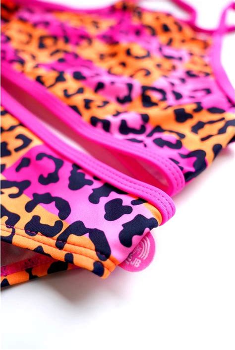 Just Beach Meisjes Bikini Met Gekruiste Bandjes Blocked Leo Bol