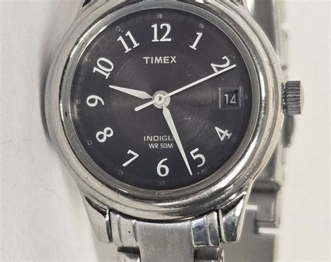 Vintage Womens Timex Indiglo Quartz Watch Silver Tone Works Perfectly Ships Free Etsy