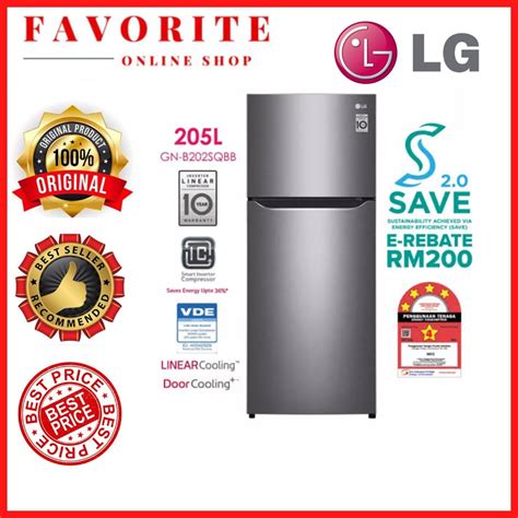 Jual KULKAS LG 2 PINTU GN B 202 SQIB LEMARI ES 2 PINTU LG INVERTER