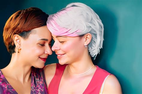 A Romantic Lesbian Couple Premium AI Generated Image