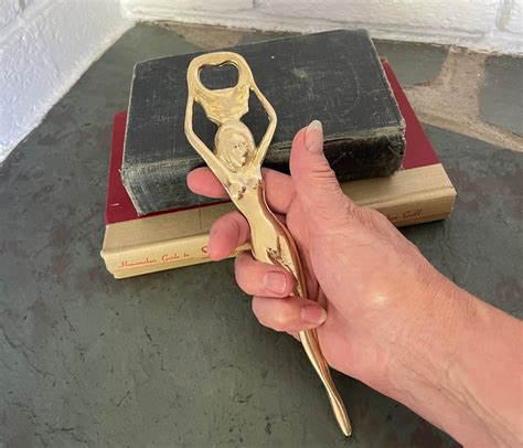 Vintage Solid Brass Naked Woman Bottle Opener Etsy