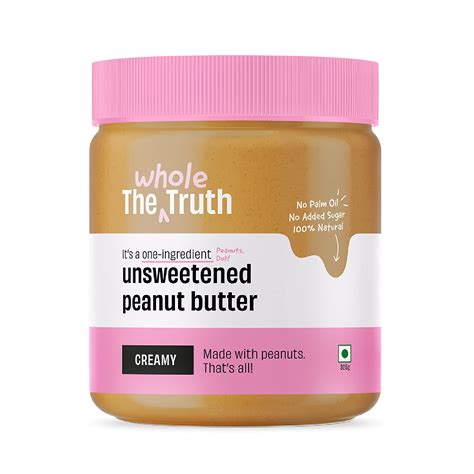 The Whole Truth - Unsweetened Peanut Butter | 325g | Creamy | No Added