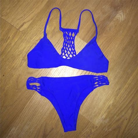 Swim Brand New Royal Blue Crotchet Details Bikini Poshmark