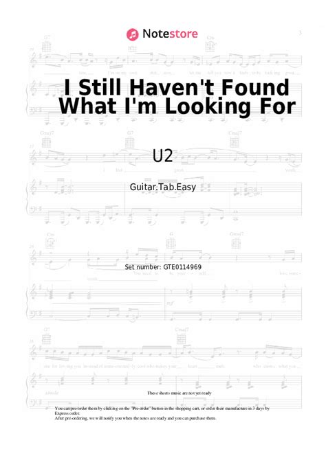 I Still Haven T Found What I M Looking For Tabs Easy Guitar U In Note