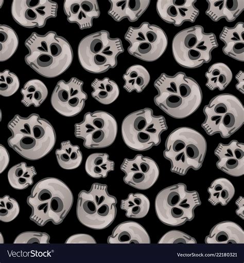 Texture of human skull isolated on black Vector Image