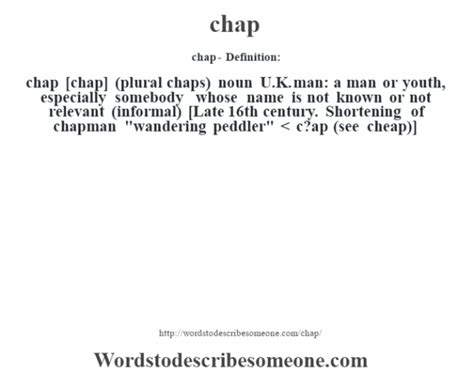 chap definition | chap meaning - words to describe someone