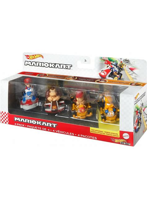 Set Vehicule Hot Wheels Mario Kart Mario Donkey Kong Diddy Kong Orange Yoshi Hdb