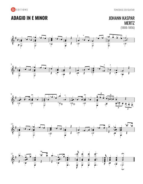 Mertz Adagio In E Minor Free Sheet Music Pdf