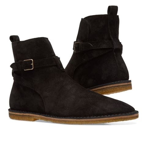 Saint Laurent Nino Crepe Sole Suede Jodhpur Boot Black END US