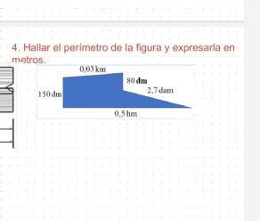 Solved Hallar El Perimetro De La Figura Y Expresarla En Metros Math